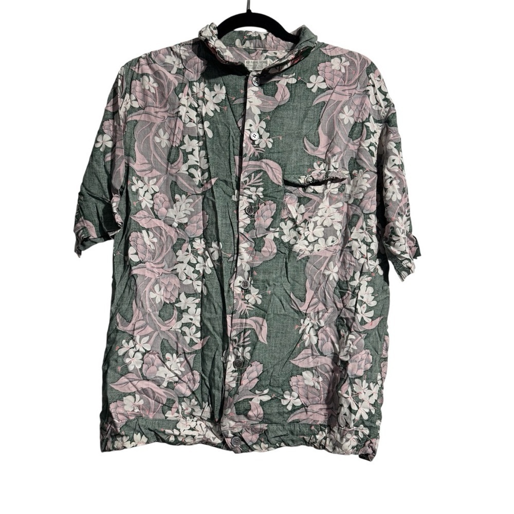 Final Home Rayon Hawaiian Shirt M Japanese Designer Archive Floral Aloha Rare